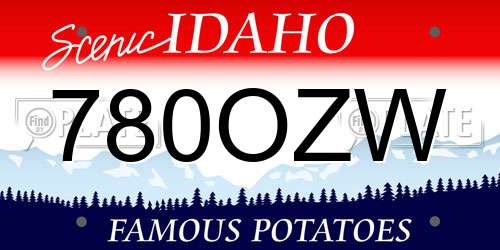 780OZW Idaho License Plate