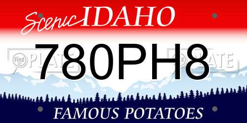 780PH8 Idaho License Plate
