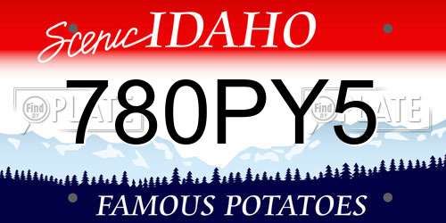 780PY5 Idaho License Plate
