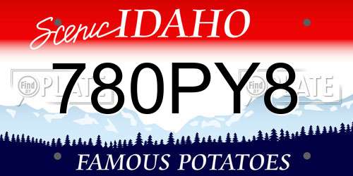 780PY8 Idaho License Plate