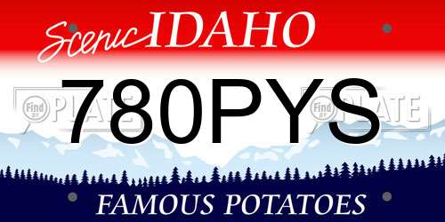 780PYS Idaho License Plate