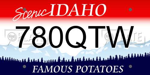 780QTW Idaho License Plate
