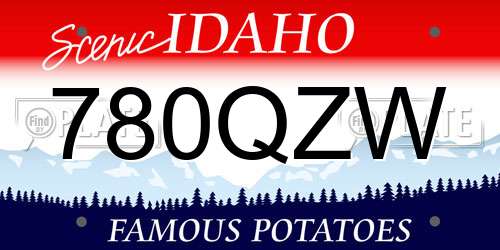 780QZW Idaho License Plate