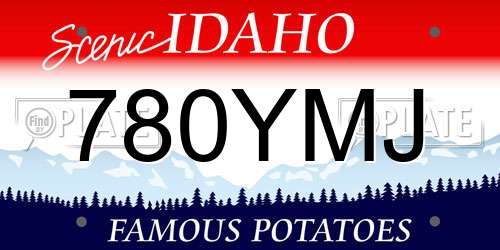 780YMJ Idaho License Plate