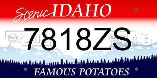 7818ZS Idaho License Plate