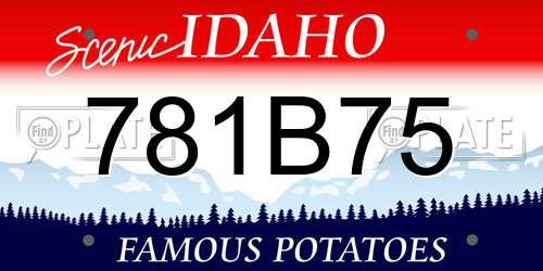 781B75 Idaho License Plate