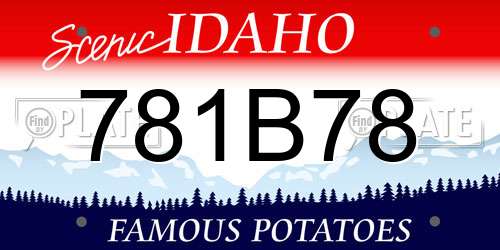 781B78 Idaho License Plate