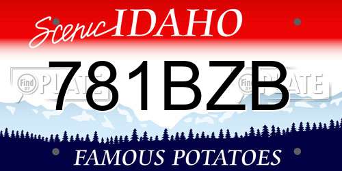 781BZB Idaho License Plate