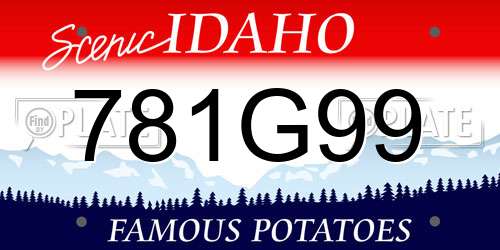 781G99 Idaho License Plate