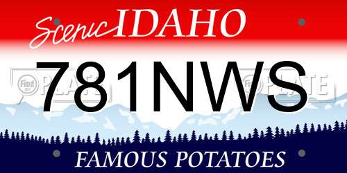 781NWS Idaho License Plate
