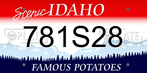 781S28 Idaho License Plate