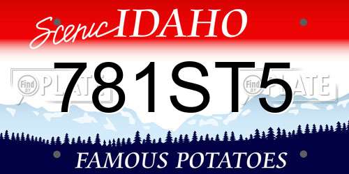 781ST5 Idaho License Plate