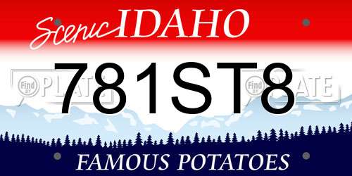 781ST8 Idaho License Plate