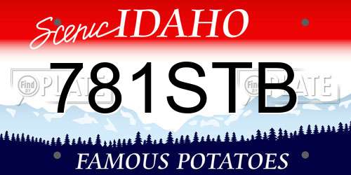 781STB Idaho License Plate