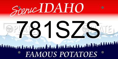 781SZS Idaho License Plate