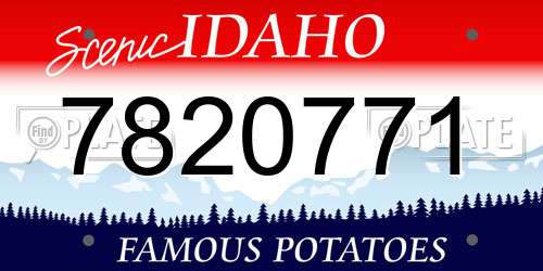7820771 Idaho License Plate