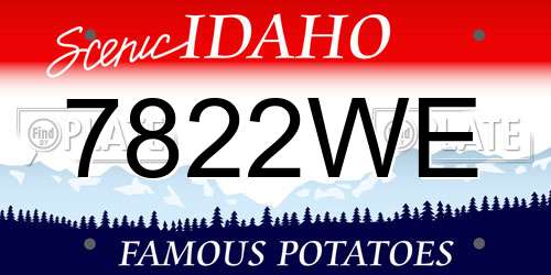 7822WE Idaho License Plate