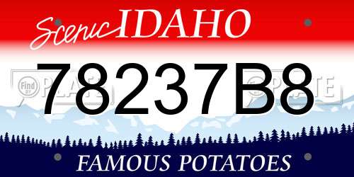 78237B8 Idaho License Plate