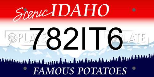 782IT6 Idaho License Plate