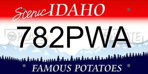 782PWA Idaho License Plate
