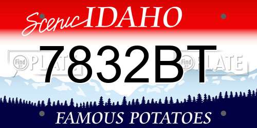 7832BT Idaho License Plate
