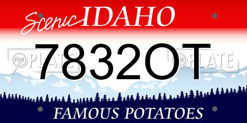 7832OT Idaho License Plate