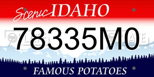 78335M0 Idaho License Plate