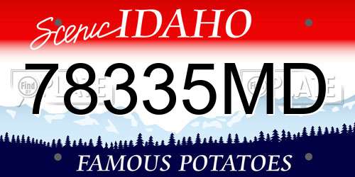 78335MD Idaho License Plate