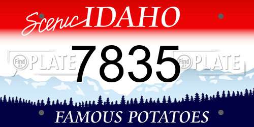 7835 Idaho License Plate
