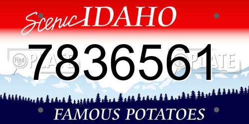 7836561 Idaho License Plate