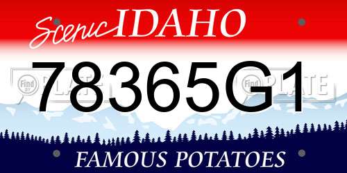 78365G1 Idaho License Plate