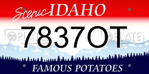 7837OT Idaho License Plate