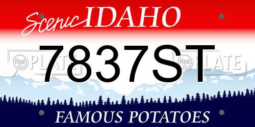 7837ST Idaho License Plate