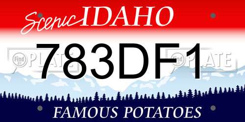 783DF1 Idaho License Plate