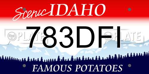 783DFI Idaho License Plate