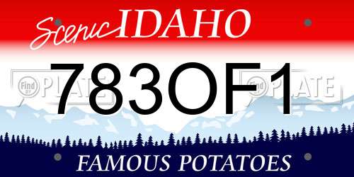 783OF1 Idaho License Plate