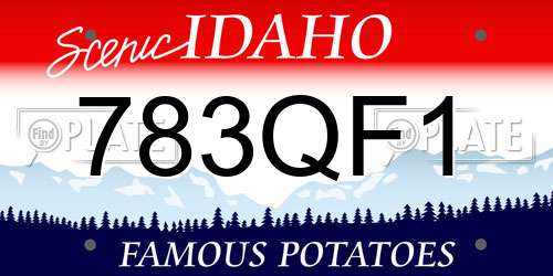 783QF1 Idaho License Plate