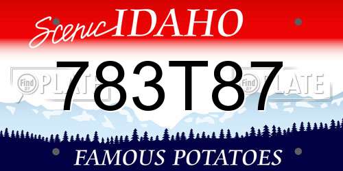 783T87 Idaho License Plate