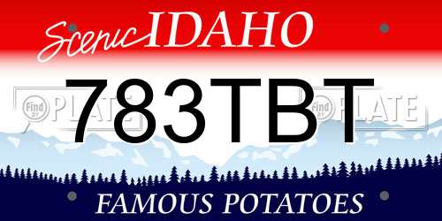 783TBT Idaho License Plate