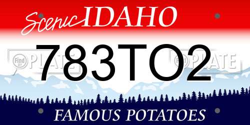 783TO2 Idaho License Plate