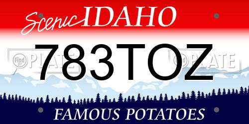 783TOZ Idaho License Plate