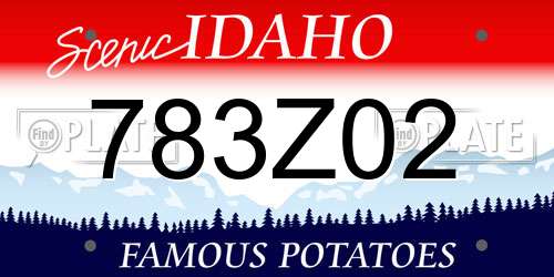 783Z02 Idaho License Plate