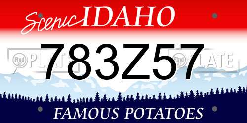 783Z57 Idaho License Plate