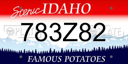 783Z82 Idaho License Plate