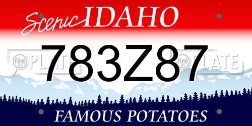 783Z87 Idaho License Plate