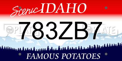 783ZB7 Idaho License Plate
