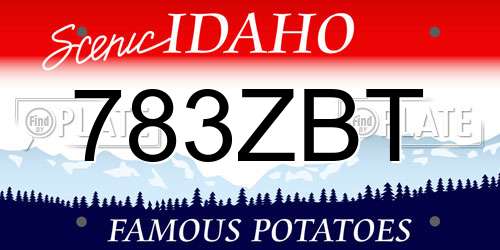 783ZBT Idaho License Plate