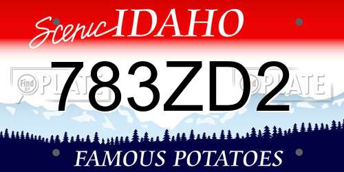 783ZD2 Idaho License Plate