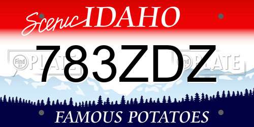 783ZDZ Idaho License Plate