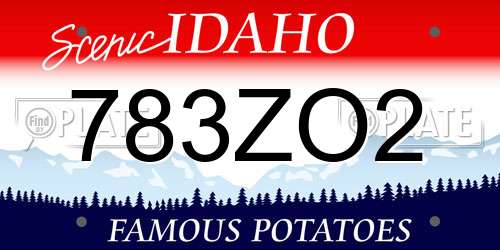783ZO2 Idaho License Plate